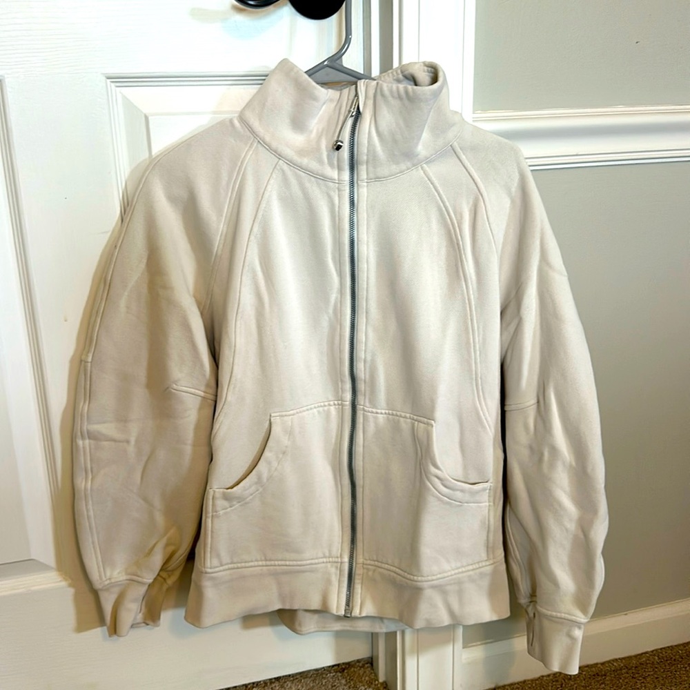Lululemon off white size 6 scuba full zip
